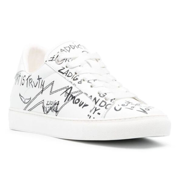 NWOT Zadig & Voltaire LA Flash Graffiti Print Sneakers size 39 - Picture 1 of 9